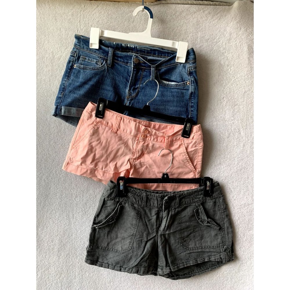 Bundle of 3 Women's Jean and Khaki Shorts Waist 14"